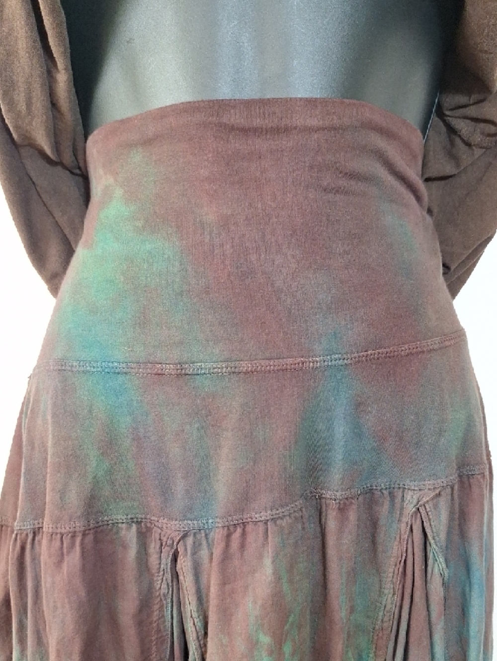 Solitaire Convertible Dress Skirt 1X 16 / 18 Plus Long Skirt Tie Dye - Picture 9 of 13